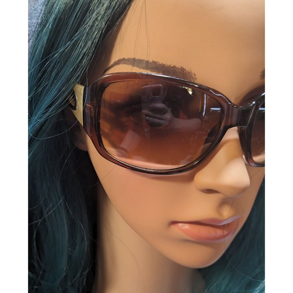 Esprit Brown And Beige Sunglasses With Teardrop Cutouts - Picture 9 of 9